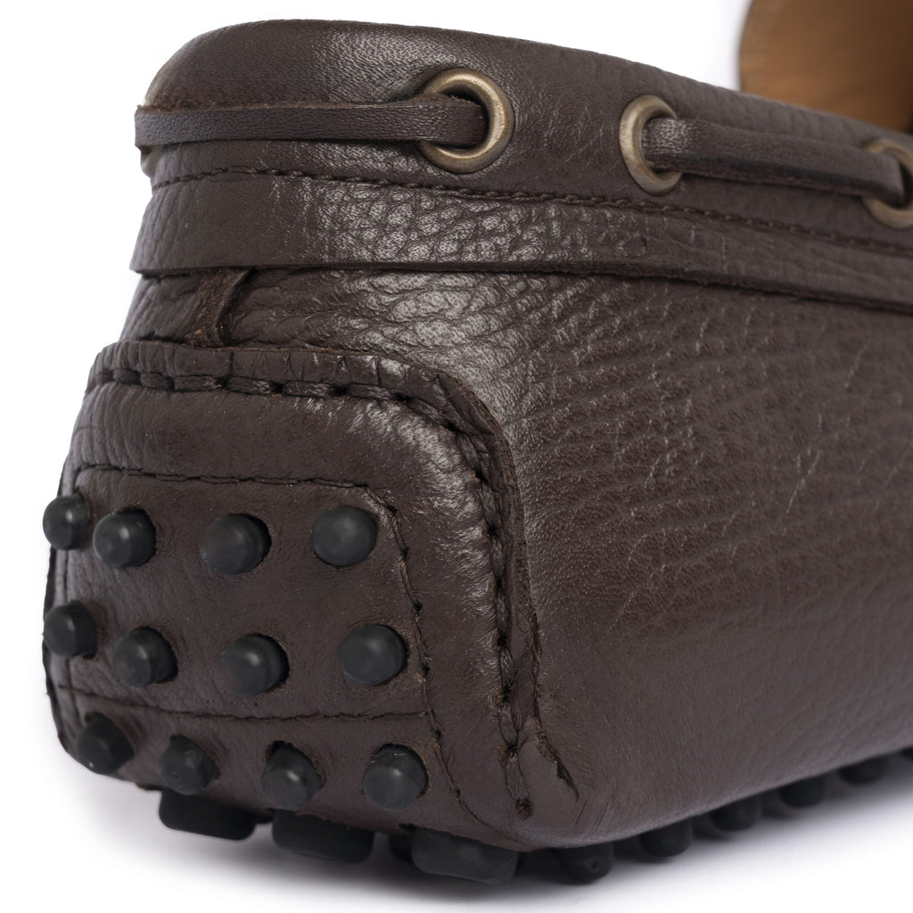 Leather Rubber Loafers - Dark Brown
