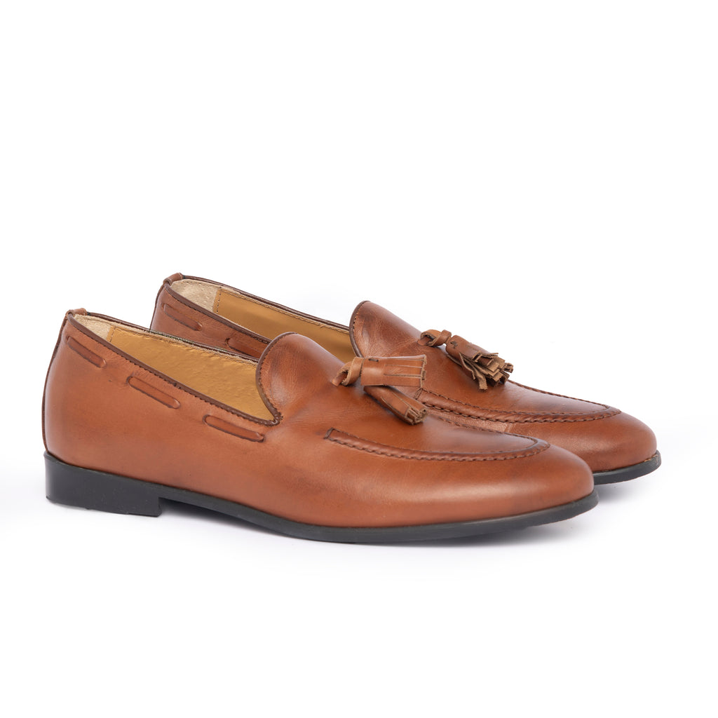 Loafers with Leather Bow - Leather