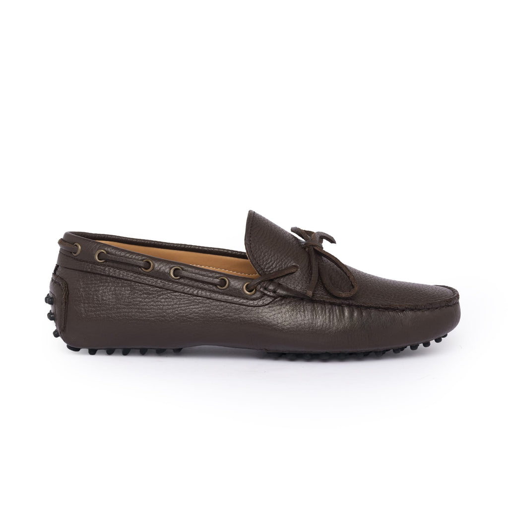 Leather Rubber Loafers - Dark Brown
