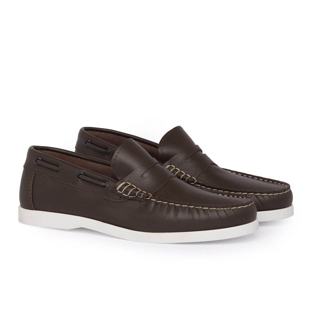 Loafers Boat 02 with Dark Brown Leather Bandage