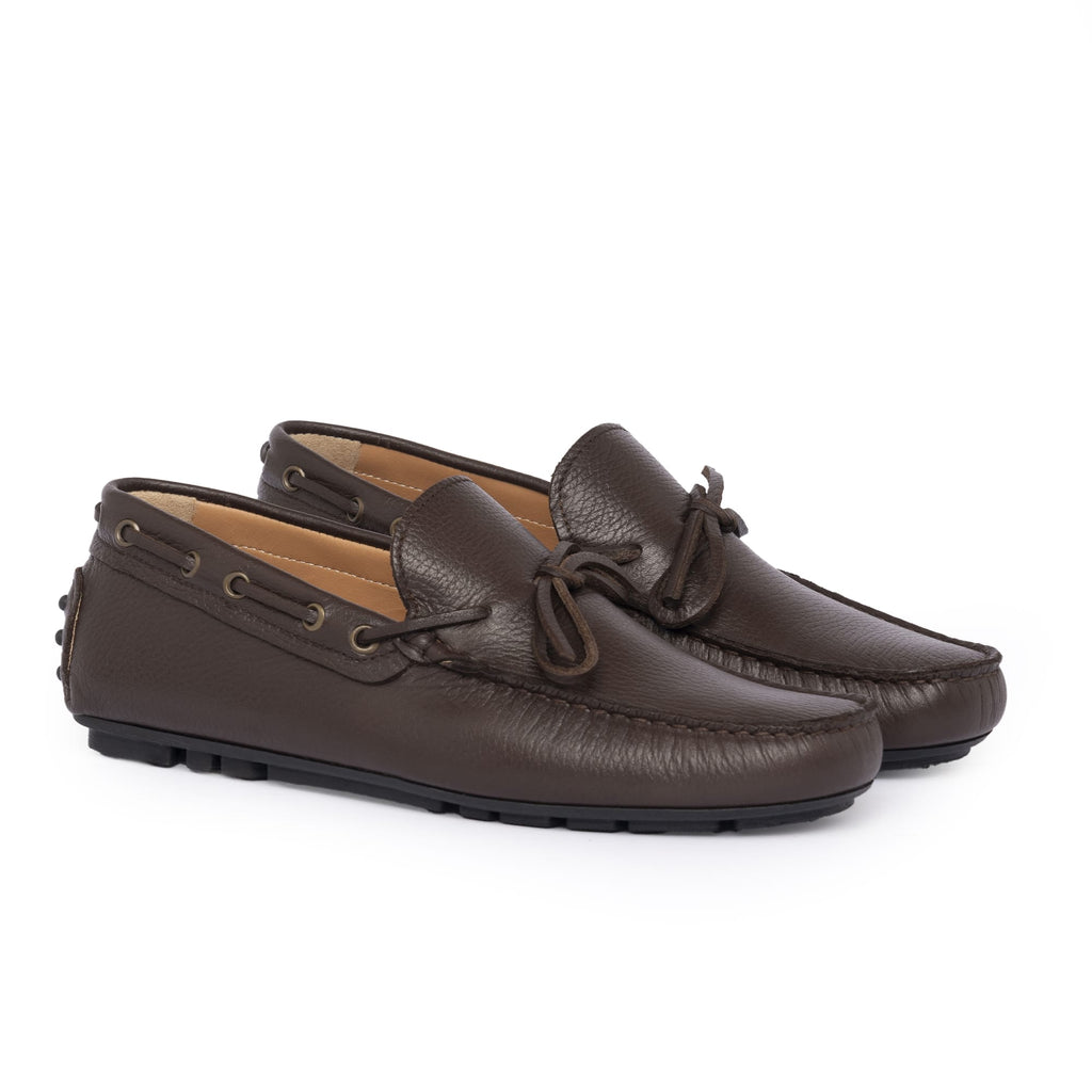 Rubber F.2 Leather Loafers - Dark Brown