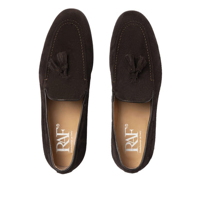 Suede Bow Loafers - Dark Brown
