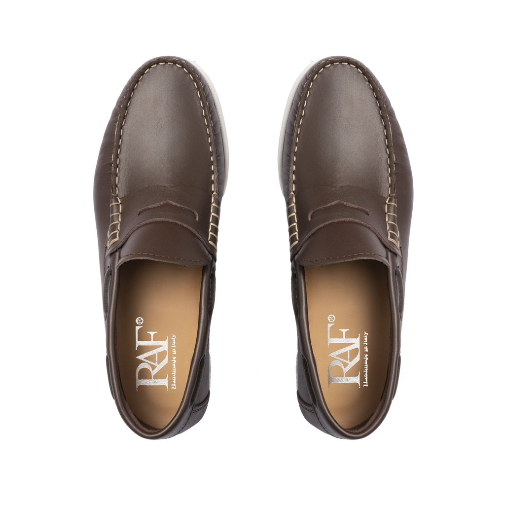 Loafers Boat 02 with Dark Brown Leather Bandage