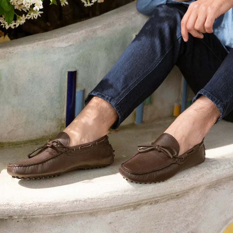 Rubber F.2 Leather Loafers - Dark Brown