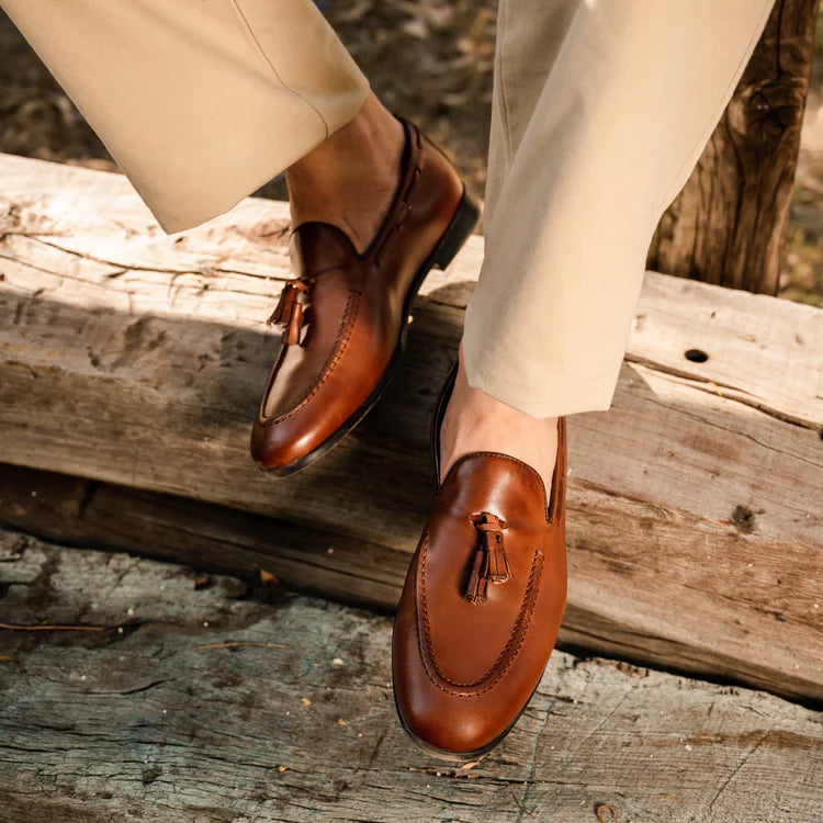 Loafers with Leather Bow - Leather