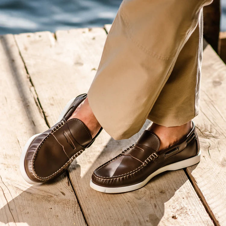 Loafers Boat 02 with Dark Brown Leather Bandage