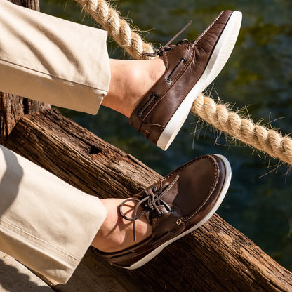 Loafers Boat 01 with Dark Brown Leather Laces